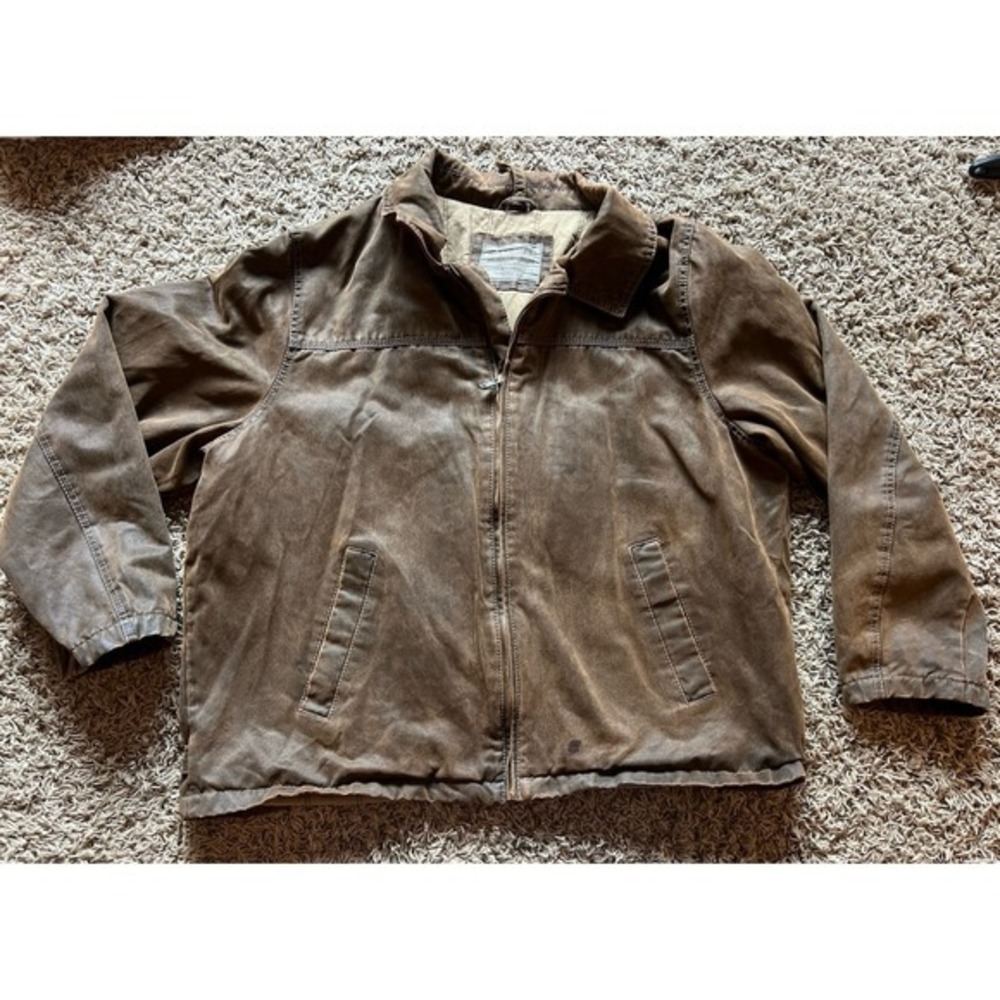 Columbia‎ Mens Size XL Brown Faux Leather Jacket